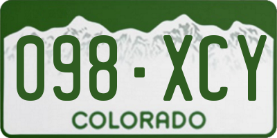 CO license plate 098XCY
