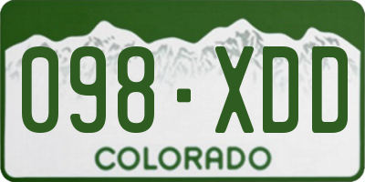 CO license plate 098XDD
