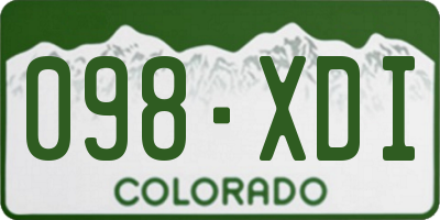 CO license plate 098XDI