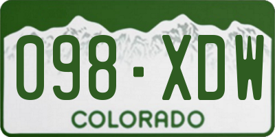 CO license plate 098XDW