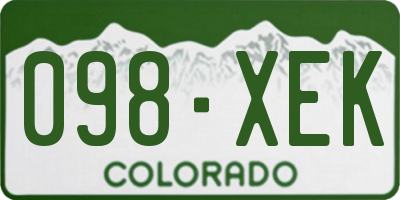 CO license plate 098XEK