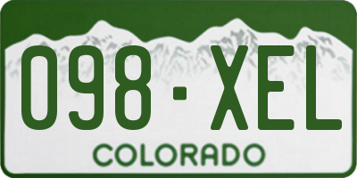 CO license plate 098XEL