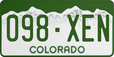 CO license plate 098XEN