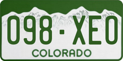 CO license plate 098XEO