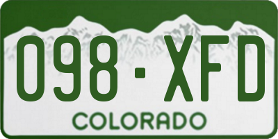 CO license plate 098XFD