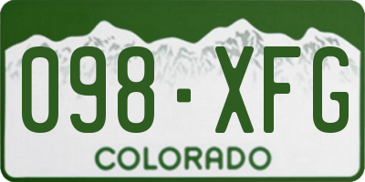 CO license plate 098XFG