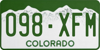 CO license plate 098XFM