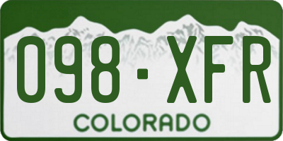 CO license plate 098XFR