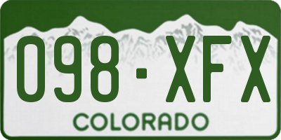 CO license plate 098XFX