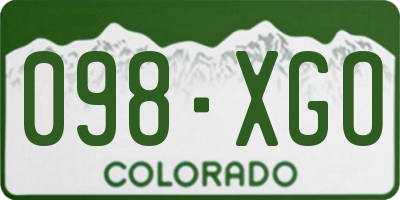 CO license plate 098XGO