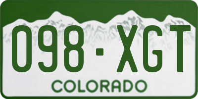 CO license plate 098XGT