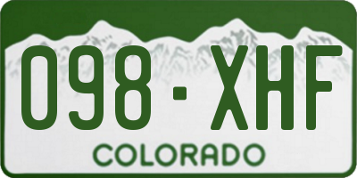 CO license plate 098XHF