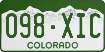 CO license plate 098XIC