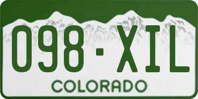 CO license plate 098XIL