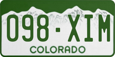 CO license plate 098XIM