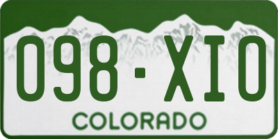 CO license plate 098XIO