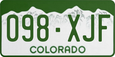 CO license plate 098XJF