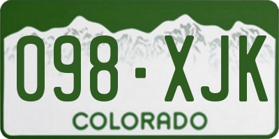 CO license plate 098XJK