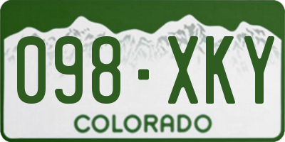 CO license plate 098XKY
