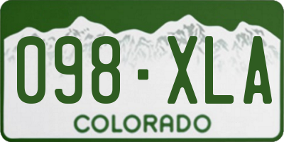 CO license plate 098XLA
