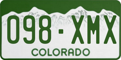 CO license plate 098XMX
