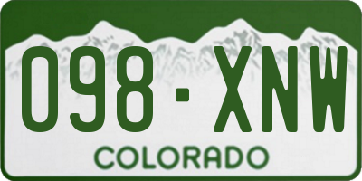 CO license plate 098XNW