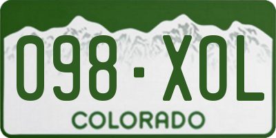 CO license plate 098XOL