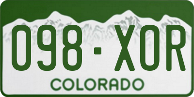 CO license plate 098XOR