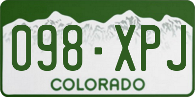 CO license plate 098XPJ