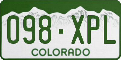 CO license plate 098XPL