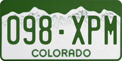 CO license plate 098XPM