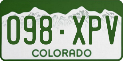 CO license plate 098XPV