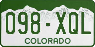 CO license plate 098XQL