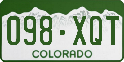 CO license plate 098XQT