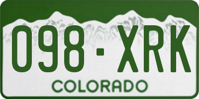 CO license plate 098XRK