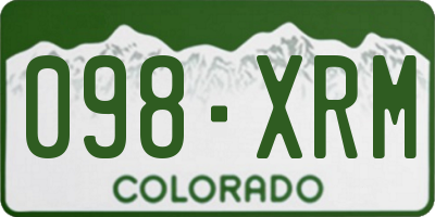 CO license plate 098XRM