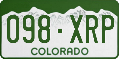 CO license plate 098XRP