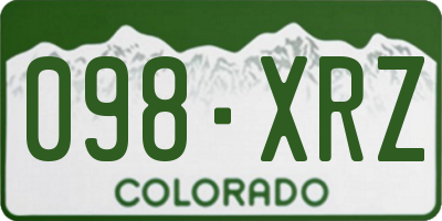 CO license plate 098XRZ