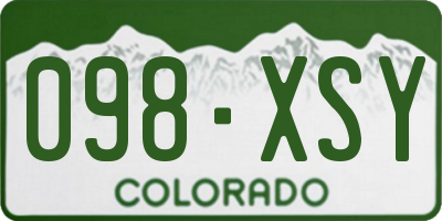 CO license plate 098XSY