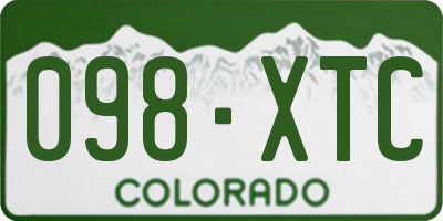 CO license plate 098XTC