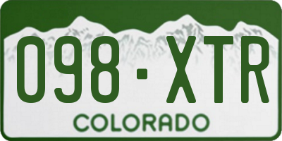 CO license plate 098XTR