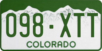 CO license plate 098XTT