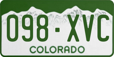 CO license plate 098XVC