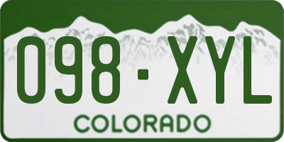 CO license plate 098XYL