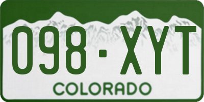 CO license plate 098XYT