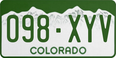 CO license plate 098XYV