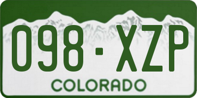 CO license plate 098XZP