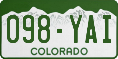 CO license plate 098YAI