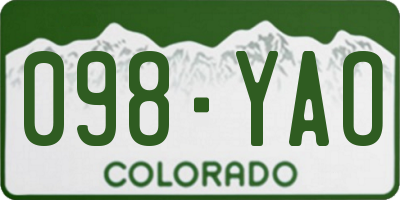 CO license plate 098YAO