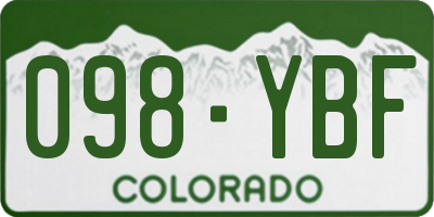 CO license plate 098YBF